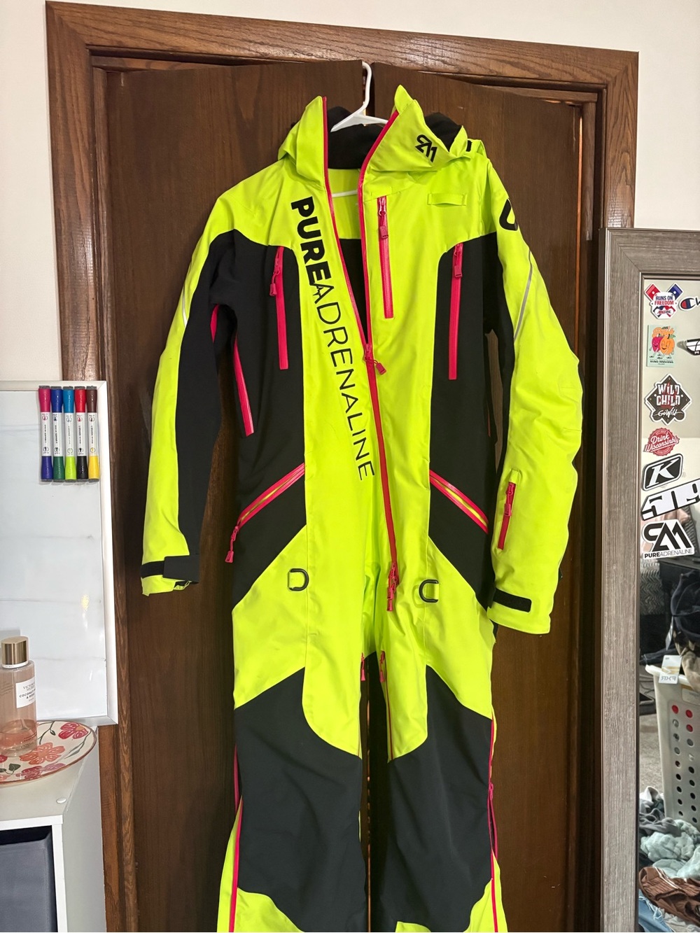 Neon Yellow & Black Ski One-Piece Jacket